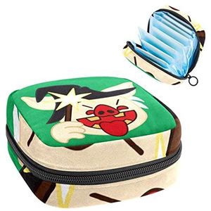 Grappige Heks Varken Magische Periode Pouch Draagbaar,Tampon Opbergtas voor Maandverband, Meerkleurig, 4.7x6.6x6.6 in/12x17x17 cm
