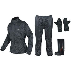 A-Pro Waterdicht regenpak voor het hele lichaam, met handschoenen, laarzen, combinatie voor motor, zwart 3XL