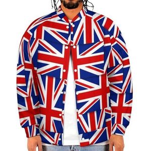 Britse Vlag Patroon Grappige Mannen Baseball Jacket Gedrukt Jas Zachte Sweatshirt Voor Lente Herfst