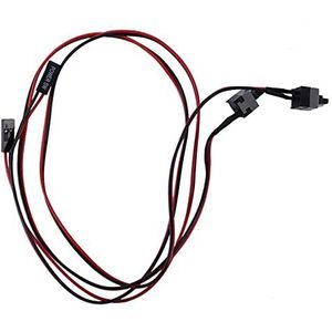 Wlauqueta Verpakking met 2 voedingskabels SW PC 2 pinnen aan/, ATX-drukknop, computerschakelaar 45 cm