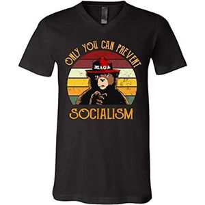 UrVog Only You Can Prevent Socialism Bear Wearing Hat MAGA Smokey T-Shirt Tee Shirt T-shirts & overhemden(3X-Large)