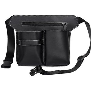 VIVIIHOO Kapperstas met riem, gereedschapstas, kapper van PU-leer, zwart, professionele salon, kapperstas, leer voor schaar, kammen, clips