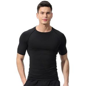 yk8fass Sport strak T-shirt ik-9622, Zwart, S