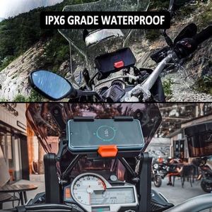 Motorfiets GPS Navigatie Mount Motorfiets Draadloos Opladen 12/16/22mm Roll Bar Telefoon Navigatie Beugel Basis Voor Alle Voor BMW Voor R1250GS R1150GS F750GS F850GS R1200GS GPS Mount Beugel(Size:Phon
