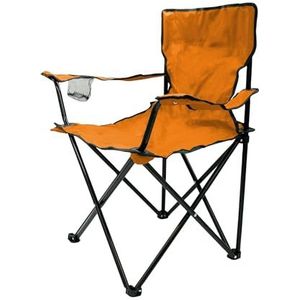 Spetebo Campingklapstoel met bekerhouder, oranje, campingstoel, inklapbaar met draagtas, opvouwbare stoel voor festival, vrije tijd, tuin, vissersstoel, belastbaarheid tot 100 kg