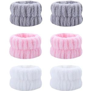QFEHTHSK 6 stuks gezicht wassen armband vochtbestendig spa armband microvezel gezicht wassen armband waterabsorberend gezicht wassen armband