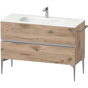 Duravit Sivida badmeubel, 2 laden, greeplijst chroom, 1210x477x592mm, voor Sivida, SV4653010, Kleur: Eiken gemarmerd