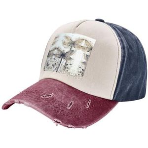 TyEdee Moderne libelle print verstelbare papa hoed, veelzijdige honkbalpet, outdoor hoed voor dames, cadeau voor Vaderdag, Navy En Rood, Eén Maat