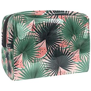 Waterdichte cosmetische tassen, Pug hond streep watermeloen reizen cosmetische tassen, multifunctionele draagbare make-up tassen, reizen cosmetische tas organizer voor vrouwen