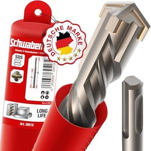 Schwabenbach® SDS Plus-boor, betonboor, nauwkeurig en snel boren in beton, hoogwaardige kwaliteit met hardmetalen punt, lange steenboor, haakt niet in wapeningslagen, 40 x 460 mm