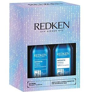 REDKEN Duo Set shampoo 300 ml & conditioner 300 ml voor broos en beschadigd haar, anti-haarbreuk, extreme coffret, cadeauset