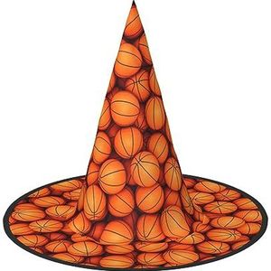 FRESQA Basketbal Oranje Chique Halloween Heksenhoed Voor Dames-Top Keuze Voor Beste Halloween Kostuum Ensemble