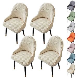 LANSHENG Stoelhoezen voor eetkamerstoelen, XL, stretch, spandex, met elastische band, fluweel, voor restaurant, hotel, feest (zwart, set van 6