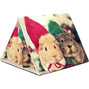 Hamsterkooi,Tent en Bed voor huisdieren,Habitat voor Hamster Huis,Speelgoed voor Kleine Dieren,muizen en kerst Afdrukken