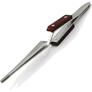 MMOBIEL Industriële Precisie Fiber Grip Soldeer Pincet Cross Locking recht puntige tip roestvrij staal voor elektronica reparatie, sieraden, computer, laboratorium werk etc.