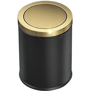 Vuilnisbak Roestvrijstalen prullenbak Schuddeksel Thuis Badkamer Toilet Keuken Woonkamer Flip Cover met deksel Slaapkamer Pedaalemmer(Black,9L)