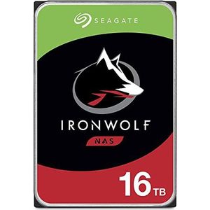 Seagate IronWolf, 16 TB, NAS interne harde schijf HDD - CMR 3,5 inch SATA 6 GB/S 7200 RPM 256 MB cache voor raid netwerk aangesloten opslag, met reddingsservice (ST16000VN001)