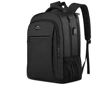 Multi Functionele Grote Capaciteit College Laptop Tas Casual Reizen Rugzak Dagrugzak voor Volwassen Jeugd (18 inch), Zwart