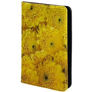Paspoorthouder, paspoorthoes, paspoortportefeuille, reisbenodigdheden Close-up van gele bloem achtergrond, Meerkleurig, 11.5x16.5cm/4.5x6.5 in