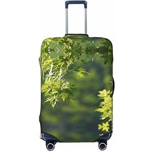 WOWBED Maple Tree Leaves Printed Koffer Cover Elastische Reizen Bagage Protector Past 18-32 Inch Bagage, Zwart, M