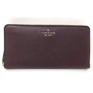 Kate Spade New York Large Continental Leather Zip Around Wallet in Chocolate Cherry