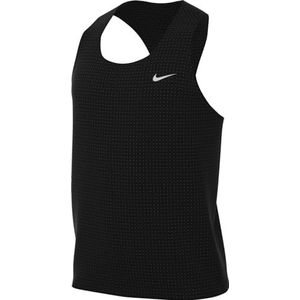 Nike Heren M Nk Df Fast Singlet, zwart/reflecterend zilver, FN4229-010, S