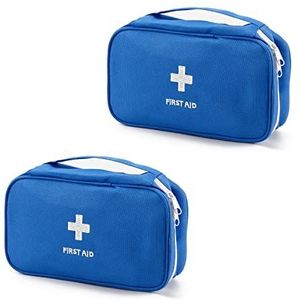 TOPASION Draagbare lege EHBO-uitrustingszak, reismedicijnzak, kleine medische zak, 2 Stuks Blauw, N