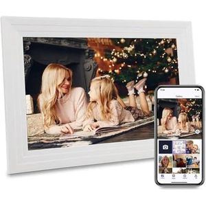 10,1 Inch Smart WiFi Digitale Fotolijst 1280x800 IPS LCD-touchscreen Ingebouwd 32 GB Geheugen High Definition Scherm(White)