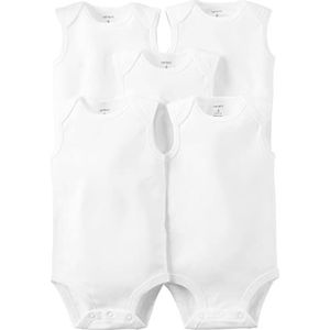 Carters Unisex Baby 5-Pack Sleeveless Original Bodysuits, White, 6M
