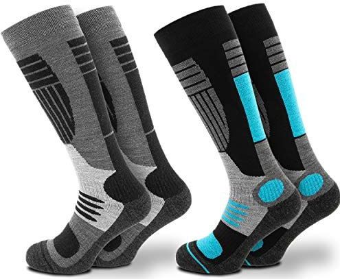 Occulto - Maria - Skisokken - Turkoois-Wit - Pak van 2