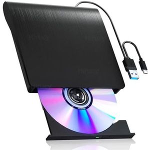Externe USB 3.0 draagbare CD/DVD-speler for laptop-pc Ondersteunt 50G DVD-lezer CD-brander for Windows Mac OS