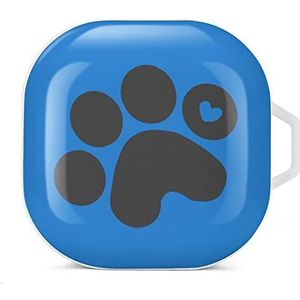 Hondenpoot prints oordopjes hoesje compatibel met Samsung hard shell beschermhoes wit stijl