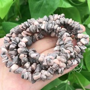 5-8mm natuurlijke onregelmatige rode granaat stenen kralen grindchips losse spacer kralen voor sieraden maken DIY oorbel ketting 33"" inch-roze zebra-5-8mm 33inche