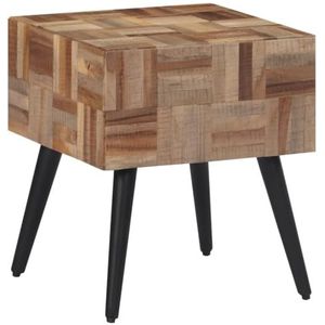 BOWEKAM Meubels, Tafels, Accenttafels, Eindtafels, Bijzettafel 40x40x45 cm Massief Teruggewonnen Teak