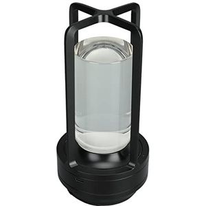 Draagbare Bedlamp, 3 Kleuren Draadloze Tafellamp Klein Aluminium Kristal voor Slaapkamer (Zwart)