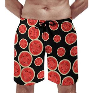 Love Watermelon Strandshorts voor heren, sneldrogende boardshorts, mesh-voering, strandbroek, gym zwembroek, XS