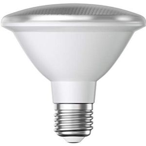 ledscom.de E27 LED lamp, PAR30 korte hals, warm wit (2700 K), 12,9 W, 994lm, 42°, reflectorspiegel (zilver), LED reflectorlamp, reflector, spot, schijnwerper, halogeenlamp