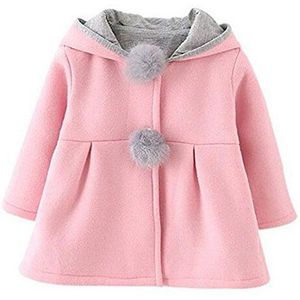 Odziezet Babyjas voor meisjes, van katoen, lente, herfst, winter, jas met capuchon, kleine kinderen, warme kleding, roze, 5-6 Jahre