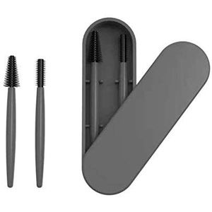 Herbruikbare wenkbrauw- en wimperkwasten, met etui, wenkbrauwspoel, herbruikbare spoel, make-up-set, herbruikbaar, professionele make-upborstelset