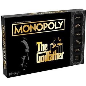 Winning Moves The Godfather Monopoly Board Game, Advance to Johnny Fontane, Kay Adams en Michael Corleone, breid je rijk uit en ruil je weg naar de overwinning, spel voor 2-6 spelers