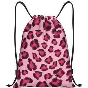 YWSOTRE Roze zebraprint, trekkoord Sackpack Unisex String Bag Sport Gym Bag Casual Dagrugzak Trekkoord Rugzak, M, zoals afgebeeld, Eén maat