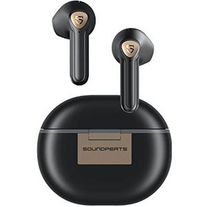 SoundPEATS Air3 Deluxe HS Draadloze Bluetooth Oordopjes Hi-Res Audio Semi-in-ear LDAC-codec, Wireless Earbuds met 4 Microfoons ENC Clear Call, APP-Bediening, 20 Uur Batterijduur Zwart