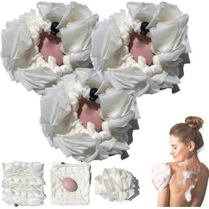 2-in-1 Bad Loofah Spons, Exfoliërende Loofah, Exfoliërende Loofah Spons, Douche Loofah Spons, Nieuwe Bad Loofah Spons In Staat Om De Zeep In Te Pakken (3 stuks)