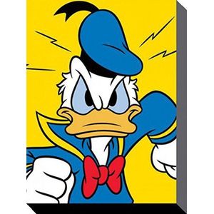 1art1 Duck, Donald Poster Kunstdruk Op Canvas Angry Muurschildering Print XXL Op Brancard | Afbeelding Affiche 40x30 cm