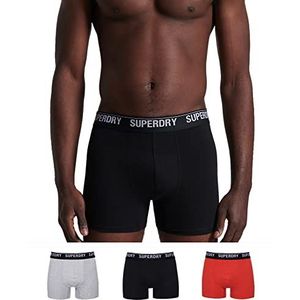 Superdry Heren Boxer Multi Triple Pack Ondergoed, zwart/oranje/grijs., M
