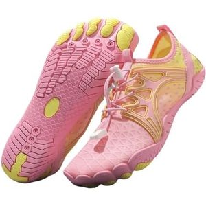 MAQDDO Waterschoenen voor dames, lichte zachte strandschoenen, antislip, sneldrogend, sportschoenen, indoor, yoga, fitnessschoenen, zwemmen, waden, ademende waterschoenen, roze, 44 EU