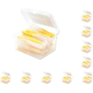 10 Set 40 Stuks Interdentale Borstel Soepele Push-Pull Plastic Tanden Borstels Handheld Mondhygiëne Tool Huishoudelijke Reizen Geel 0.4Mm