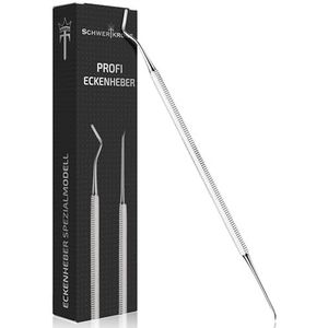 Schwertkrone Hoeklifter recht en gebogen, speciaal model, Excavator dubbele sonde met geslepen uiteinden, steriliseerbaar, roestvrij staal 17 cm