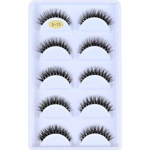 3D 5 paar dunne nep 3D herbruikbare kunstmatige en zachte nep kat handgemaakte korte voor Kerstmis, Cosplay