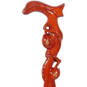 Wandelstokken, De Gunstige, langlevende perzikvormige wandelstok for ouderen, handgesneden houten wandelstok(B,82Cm(Use Height 155 160Cm))